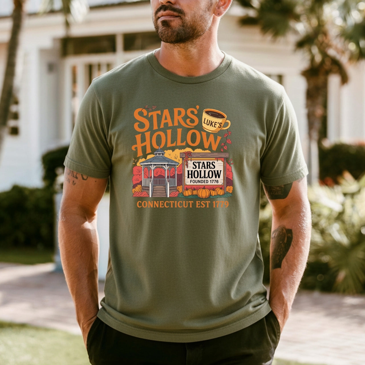Stars Hollow T-Shirt – Retro Coffee Lover Tee – Vintage Small Town Graphic Design