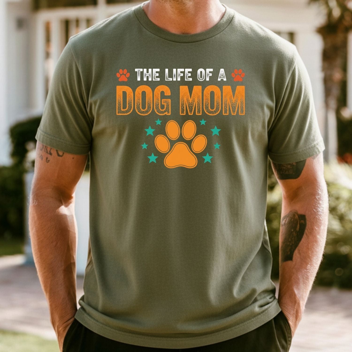 The Life of a Dog Mom Shirt - Dog Mom Showgirl Tee - Cute Dog Mama Graphic T-Shirt