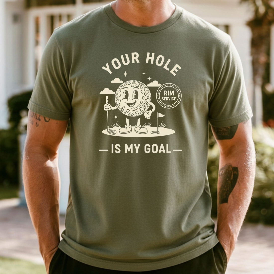 Funny Your Hole is My Goal T-Shirt - Inappropriate Humor Tee - Golf Gift Shirt for Men and Women