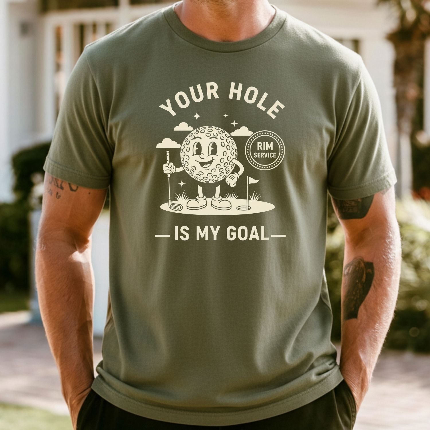 Funny Your Hole is My Goal T-Shirt - Inappropriate Humor Tee - Golf Gift Shirt for Men and Women