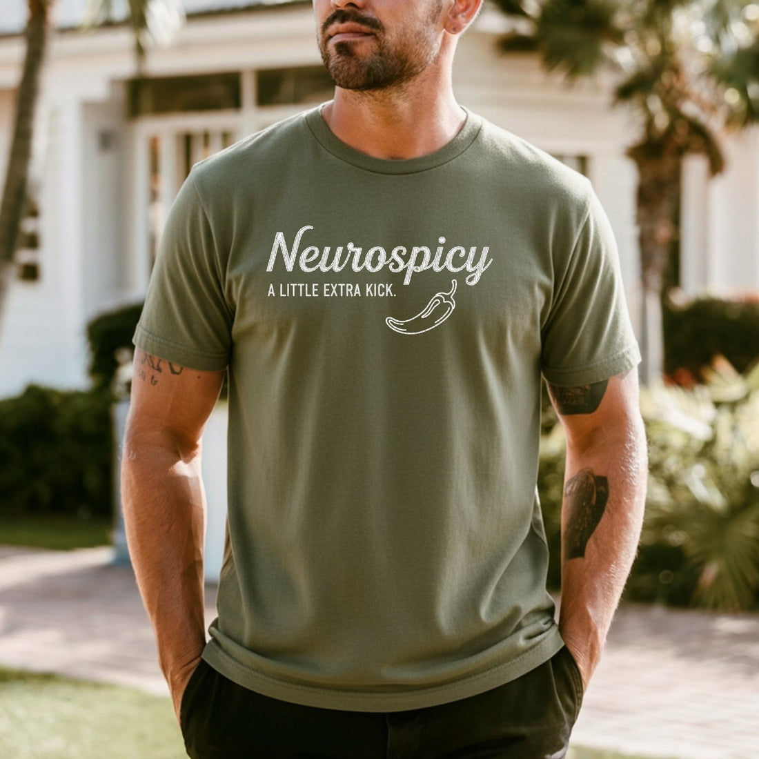 Neurospicy Shirt – Funny A Little Extra Kick Graphic Tee