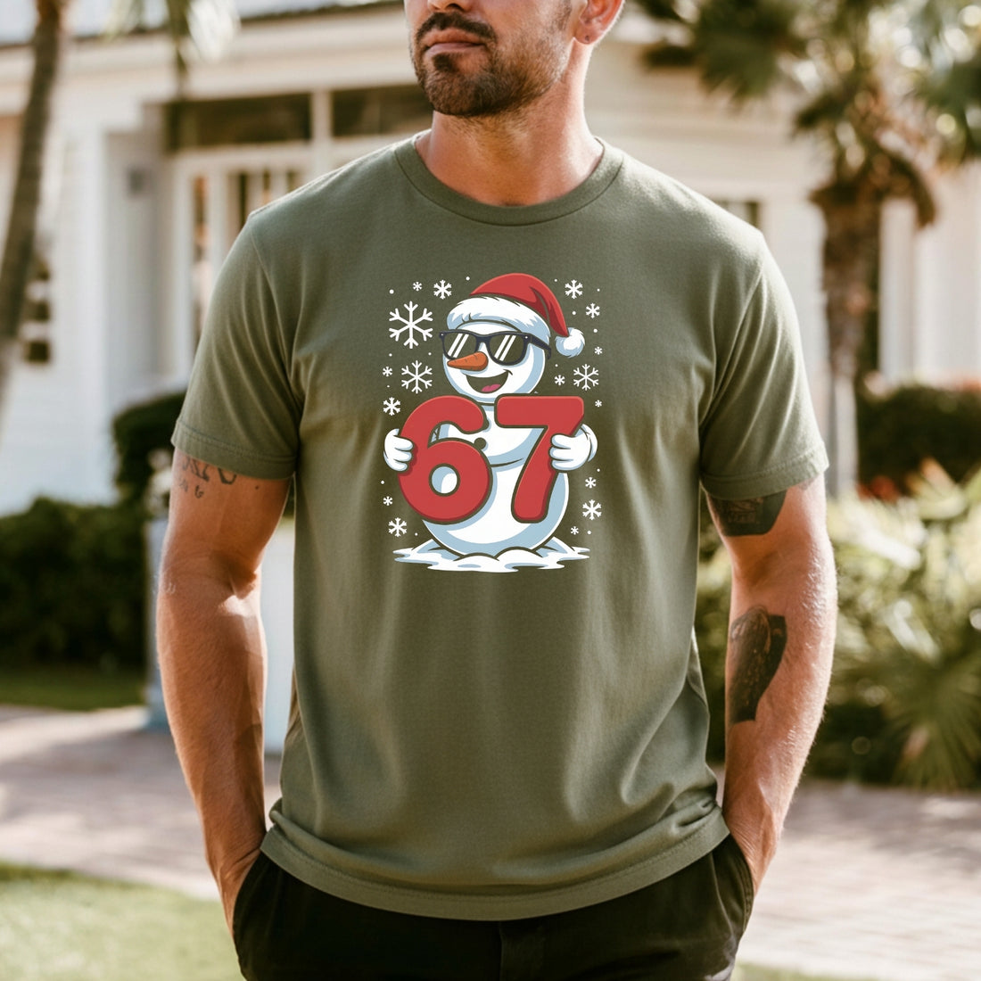 Funny Snowman Six Seven T-Shirt – Christmas Meme Graphic Tee.png