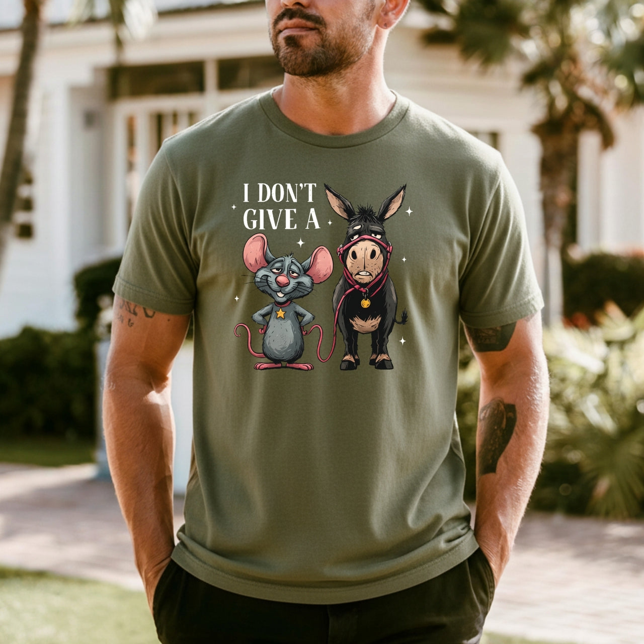 I Don’t Give a Rat’s Tail Shirt – Funny Sarcastic Donkey Tee – Trending Humor Design