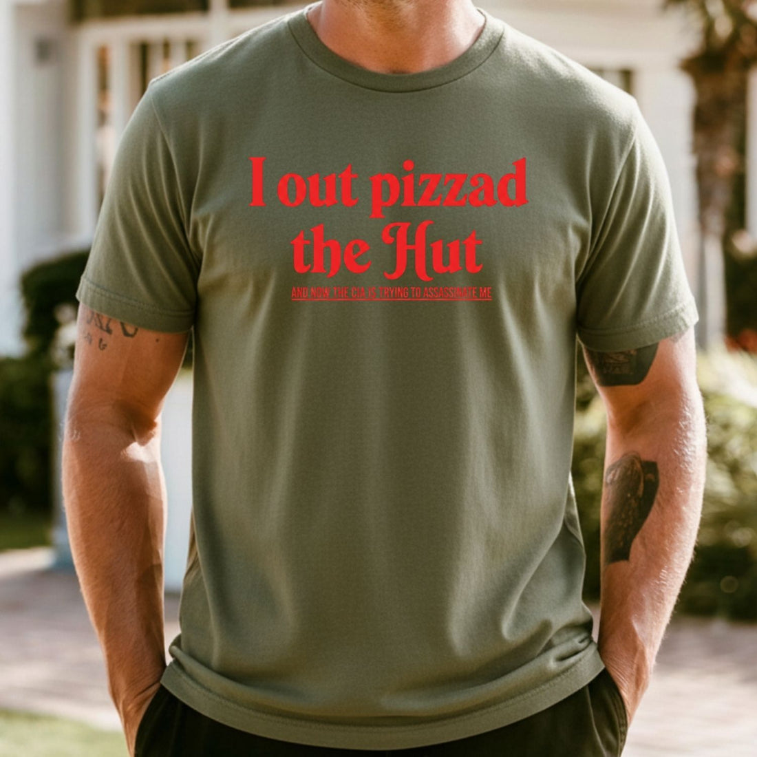 I Out Pizza the Hut CIA Meme Tee - Funny Internet Graphic Shirt - Humor T-Shirt