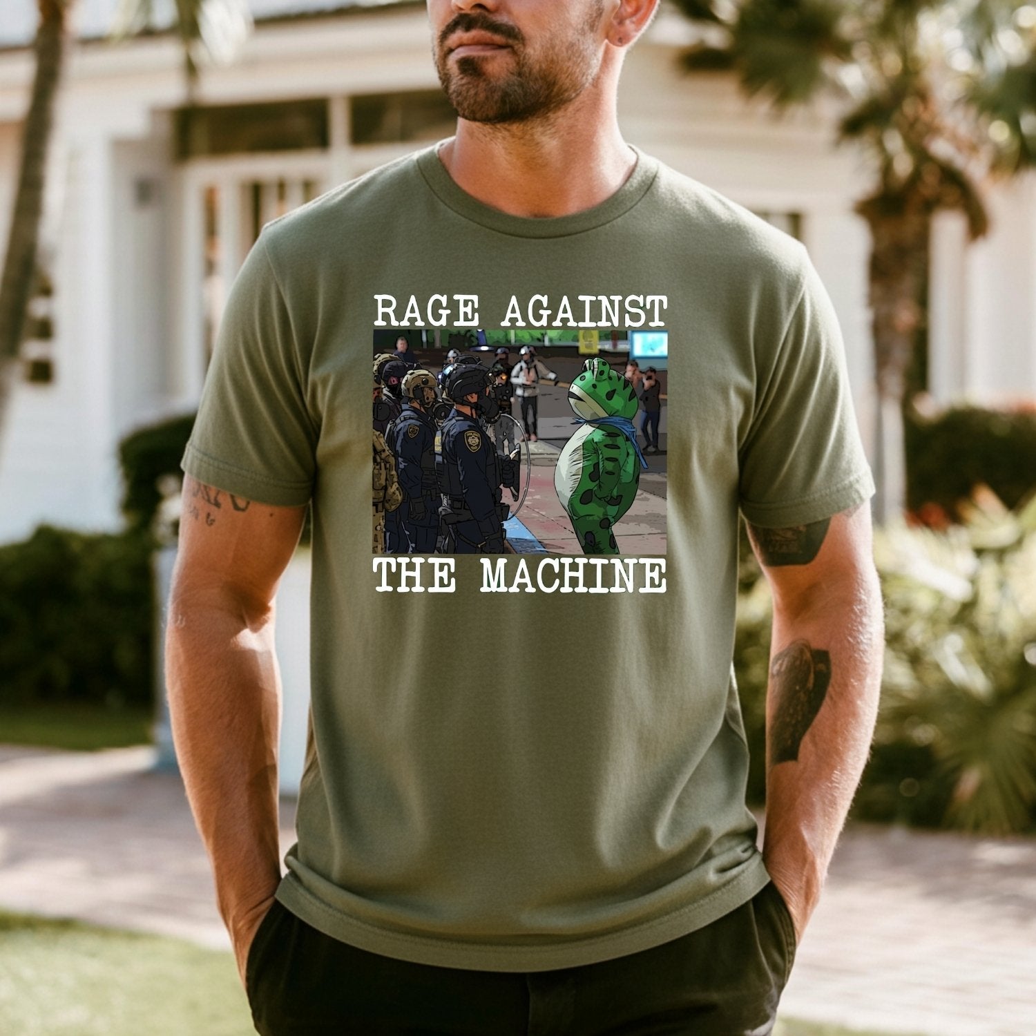 Portland Frog Protest Shirt – Vintage Activist-Inspired Graphic Tee