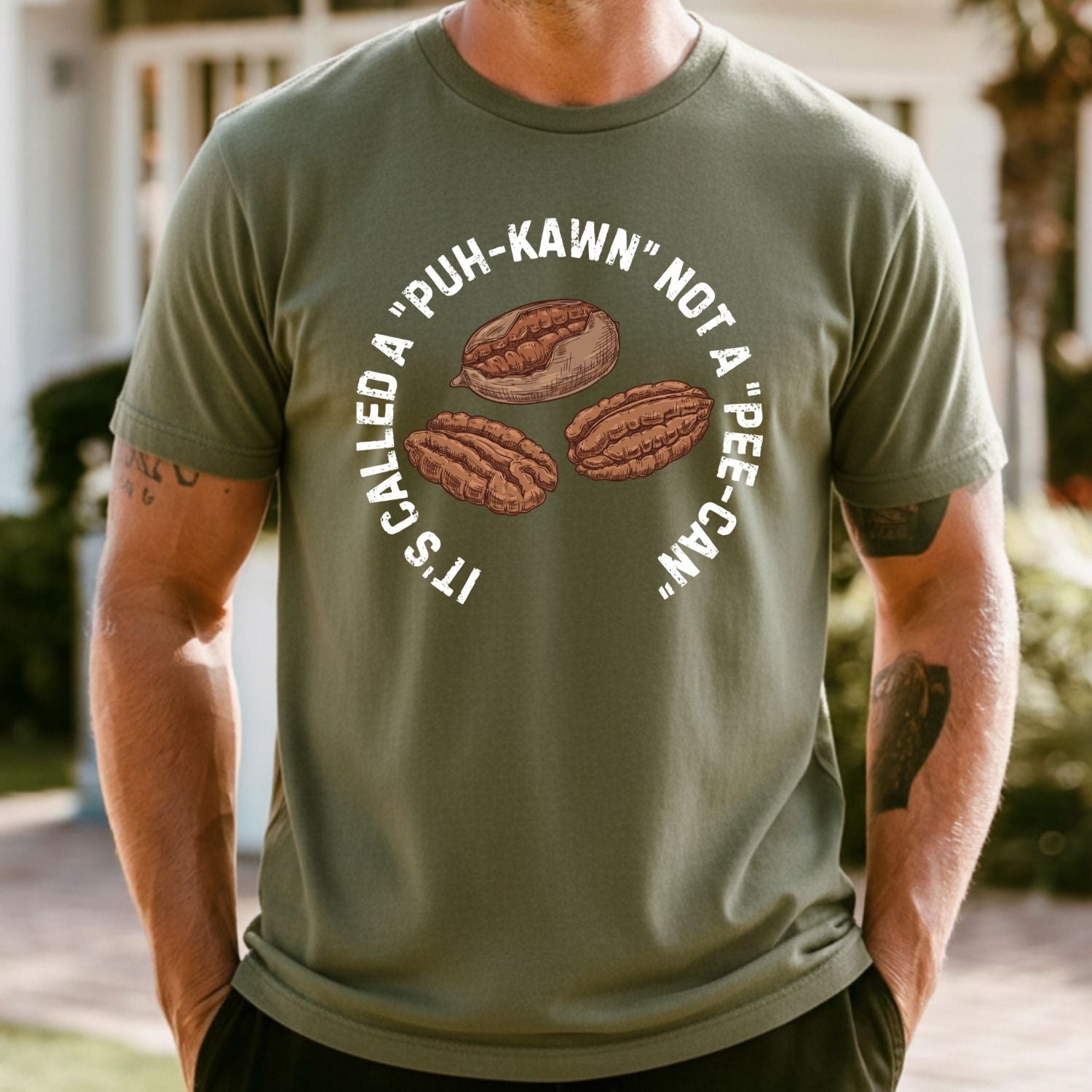 Puh-Kawn Not Pee-Can Shirt - Funny Pecan Pun T-Shirt - Sarcastic Southern Humor Tee