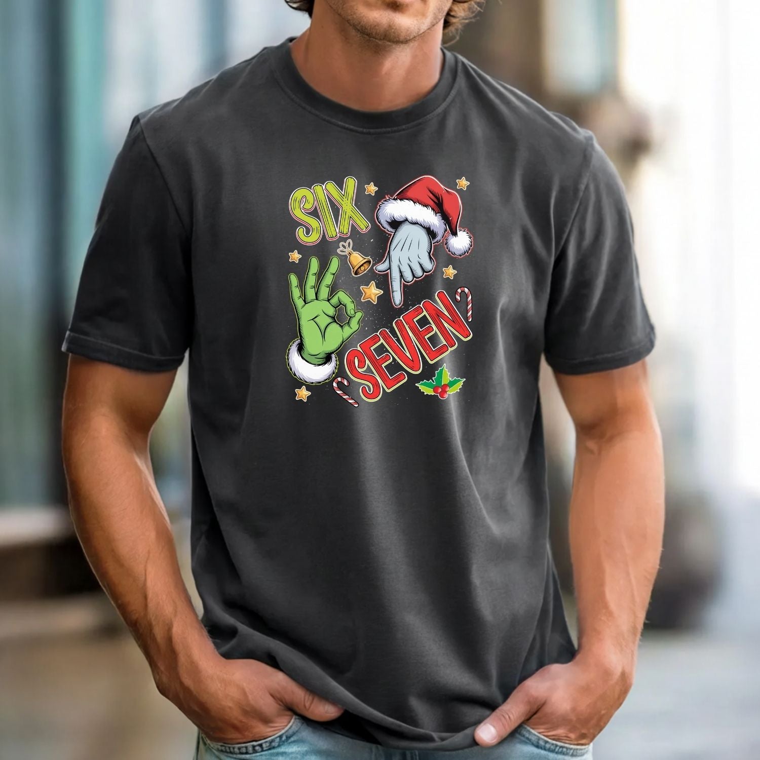 6 7 Christmas T-Shirt – Funny Santa Meme Holiday Tee