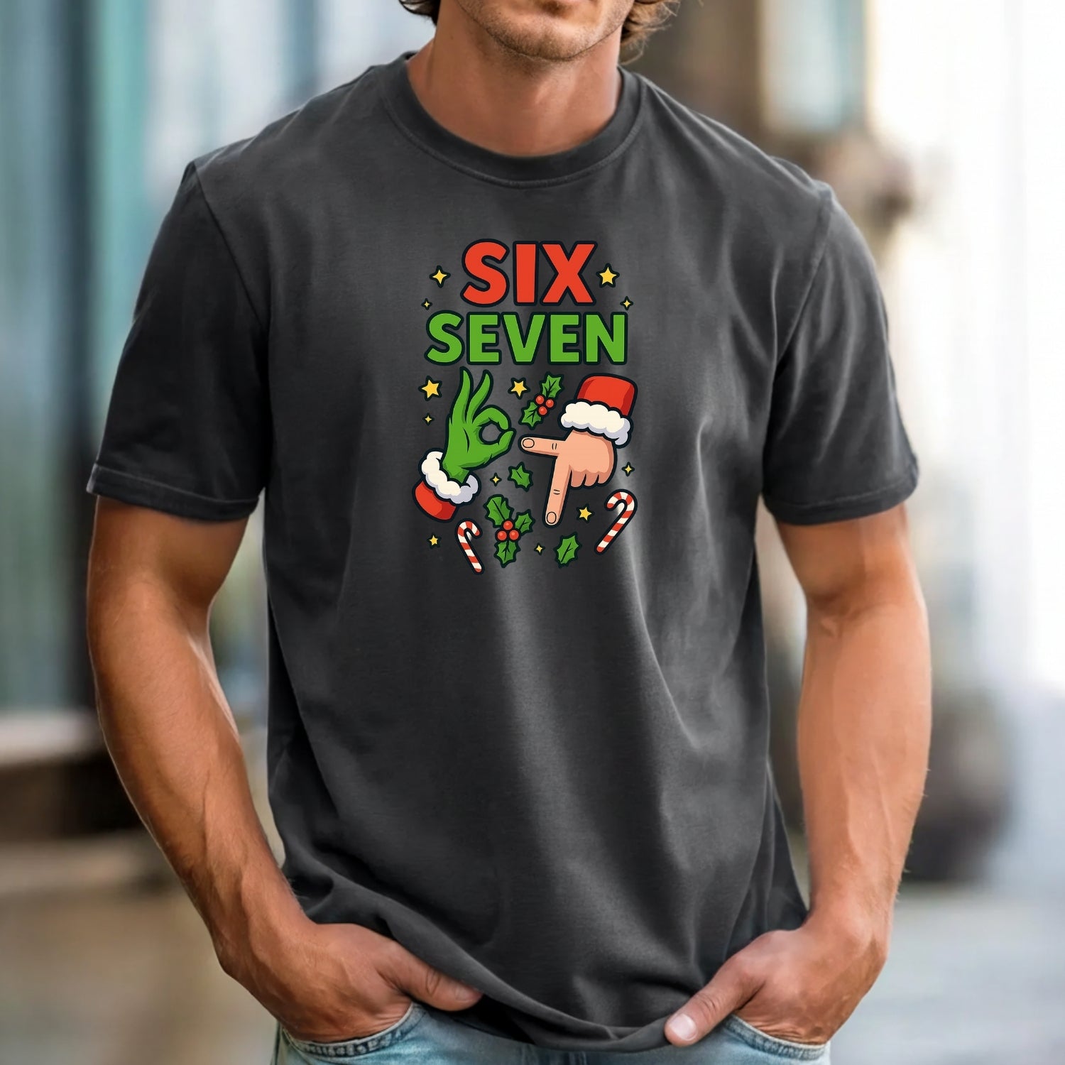 Santa Meme T-Shirt – Six Seven Holiday Humor Graphic Tee