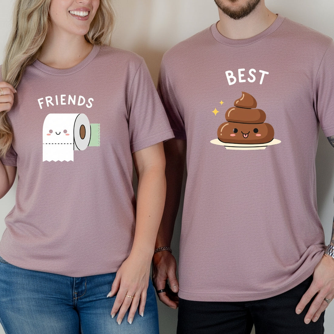 Best Friends Girl Poop Letter Matching T-Shirts For Besties
