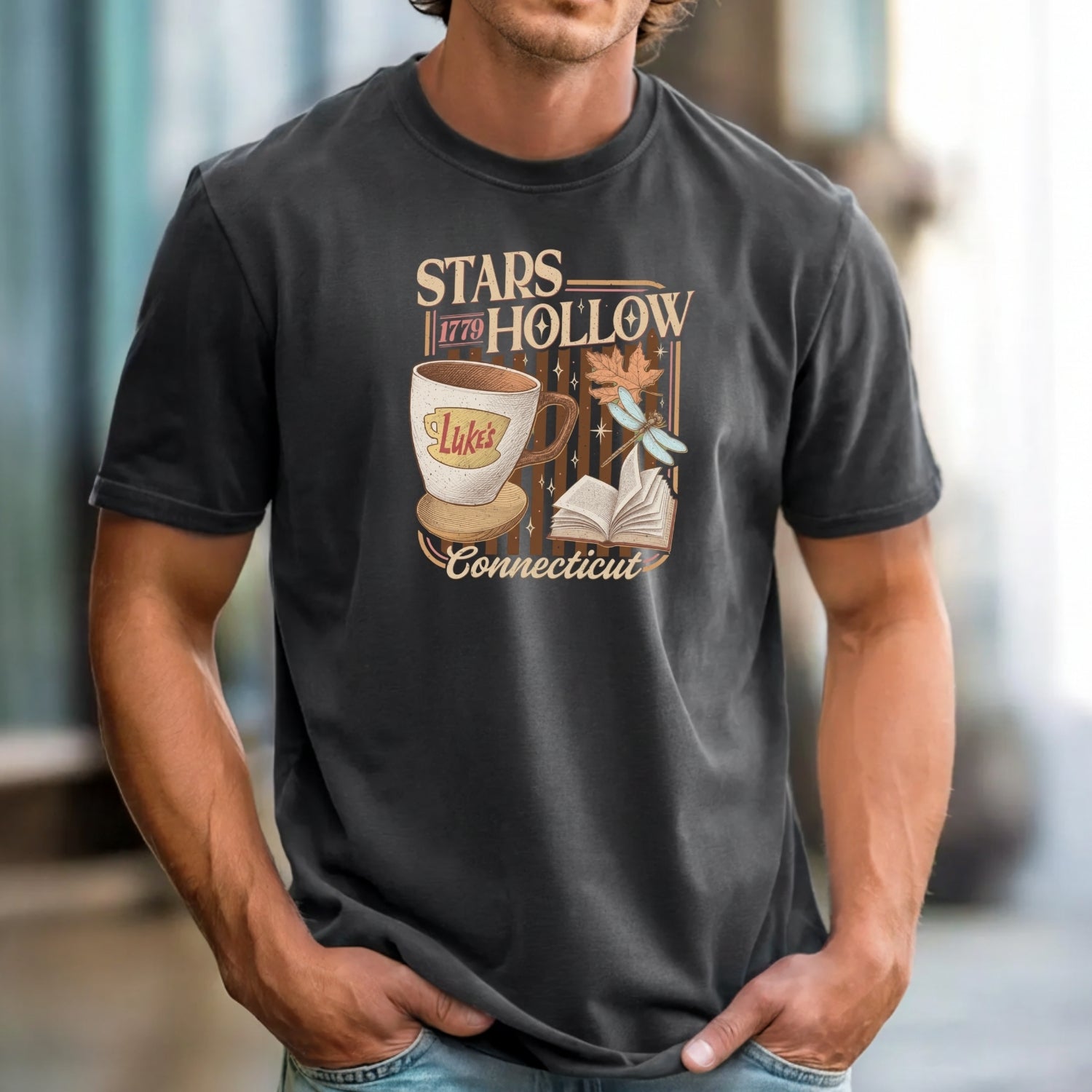Stars Hollow Coffee Shop T-Shirt – Vintage Connecticut Tee – Retro Small Town Cafe Style