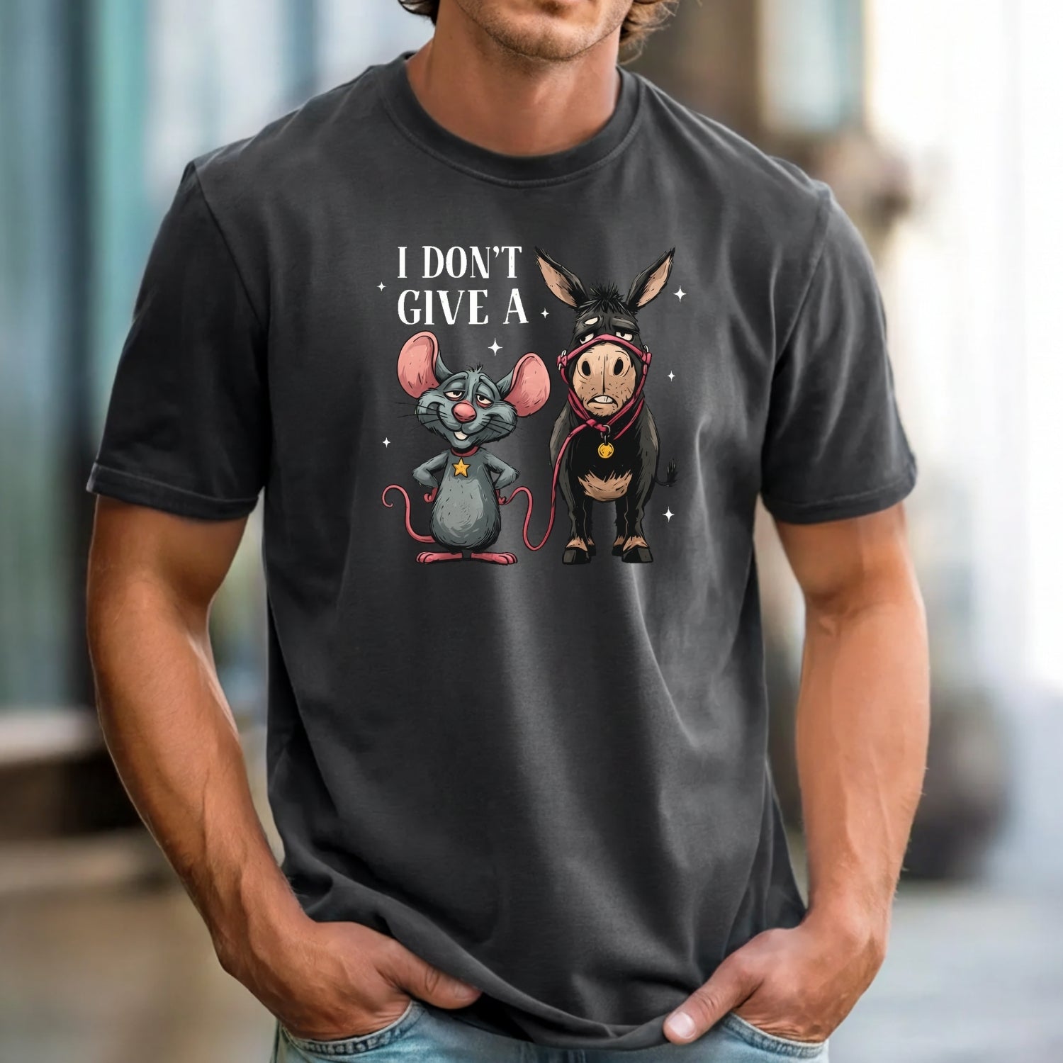 I Don’t Give a Rat’s Tail Shirt – Funny Sarcastic Donkey Tee – Trending Humor Design