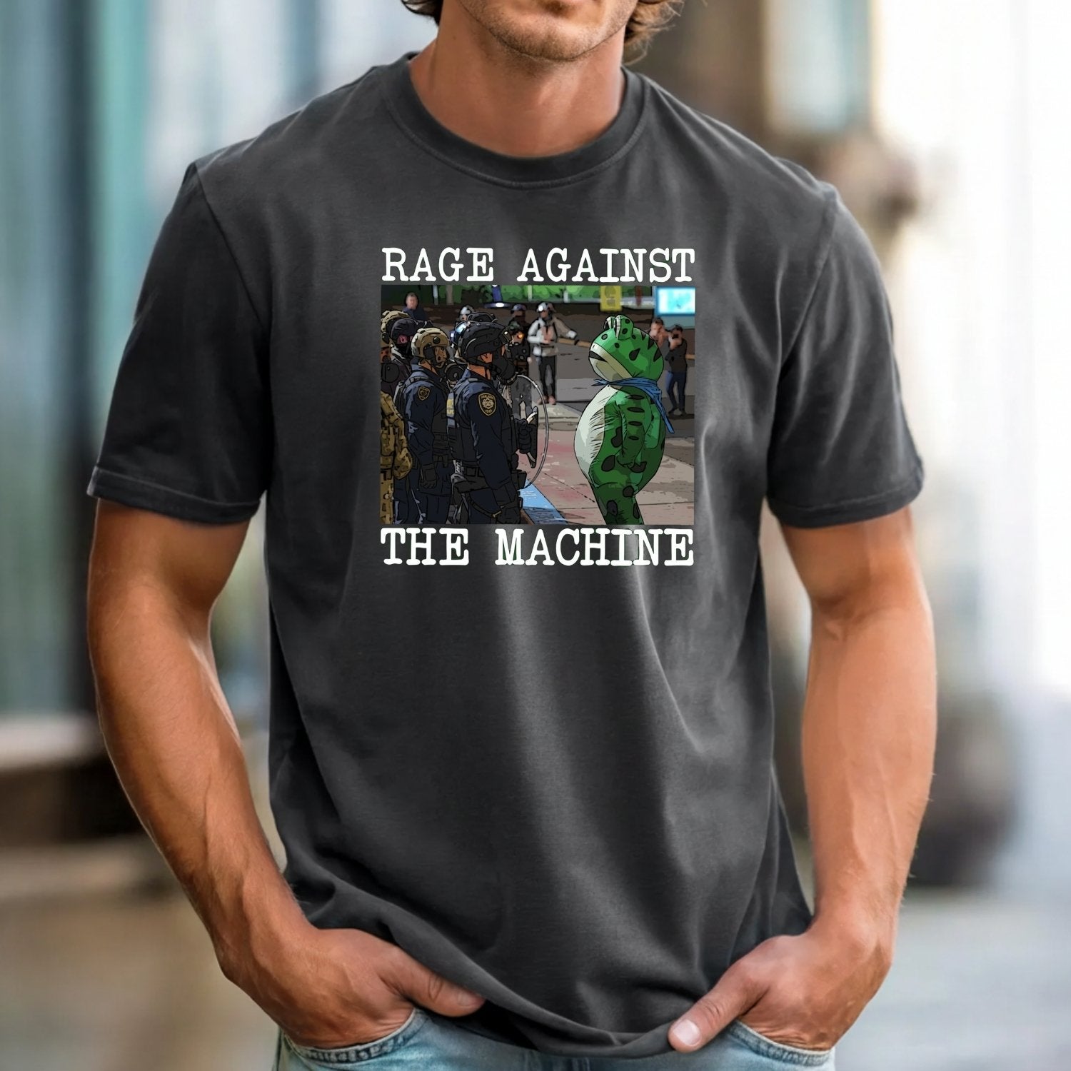 Portland Frog Protest Shirt – Vintage Activist-Inspired Graphic Tee