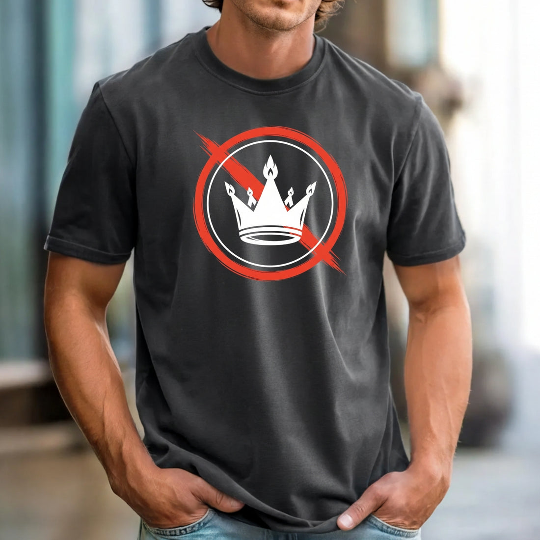 No Kings Statement T-Shirt – No Crown Symbol Shirt – Freedom & Equality Graphic Top