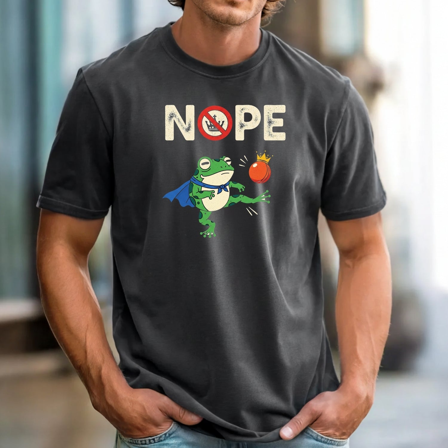 Portland Frog NOPE Meme Tee – Funny Rebellious Unisex Graphic Shirt
