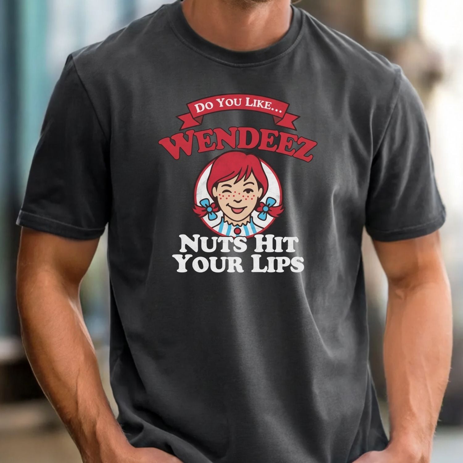 Wendeez Nuts Hit Your Lips Funny Retro Meme Shirt – Cheeky Humor Tee, Embarrassing Joke Gift for Adults