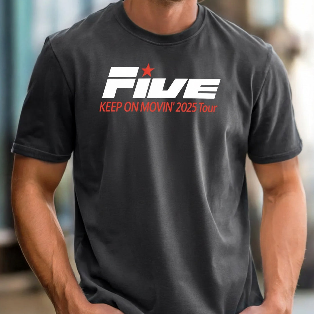 Vintage Five 90s Boyband T-Shirt – Retro Pop Tour-Inspired Graphic Tee