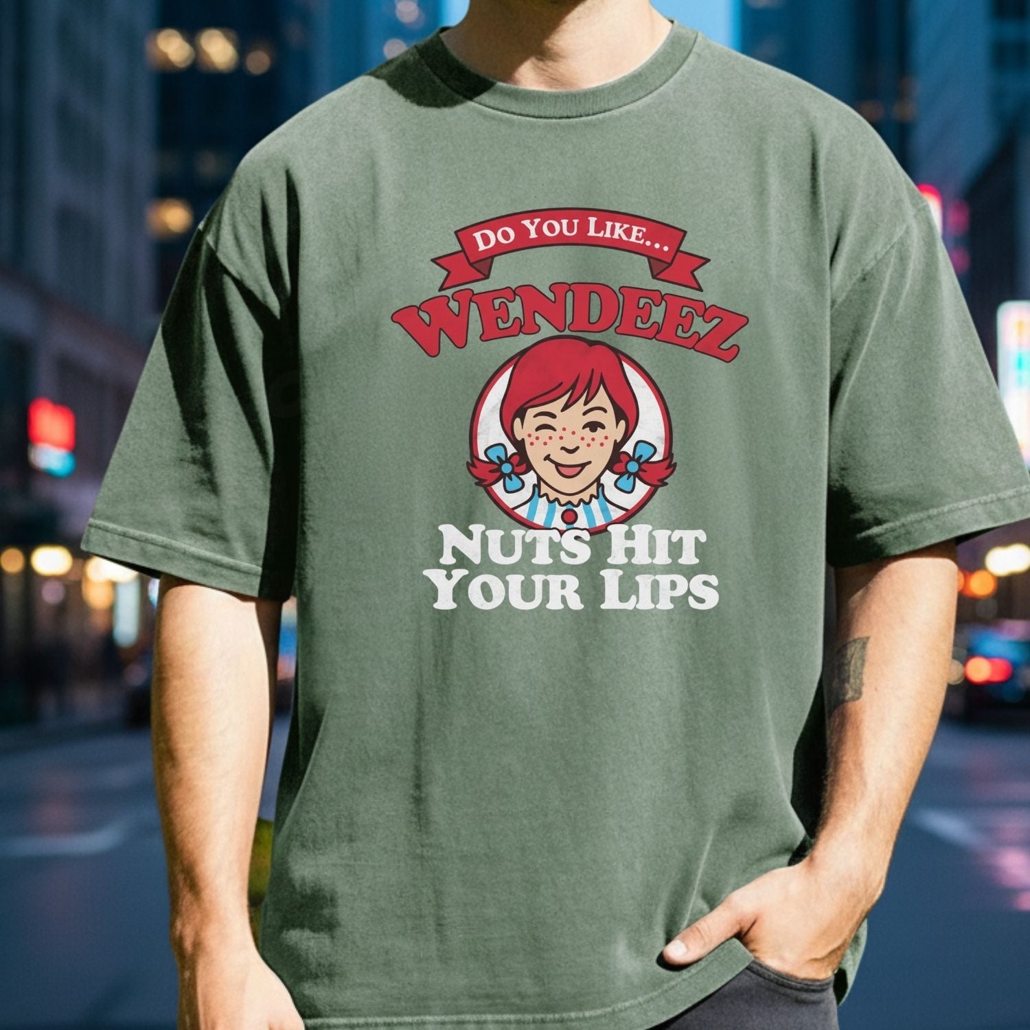 Wendeez Nuts Hit Your Lips Funny Retro Meme Shirt – Cheeky Humor Tee, Embarrassing Joke Gift for Adults