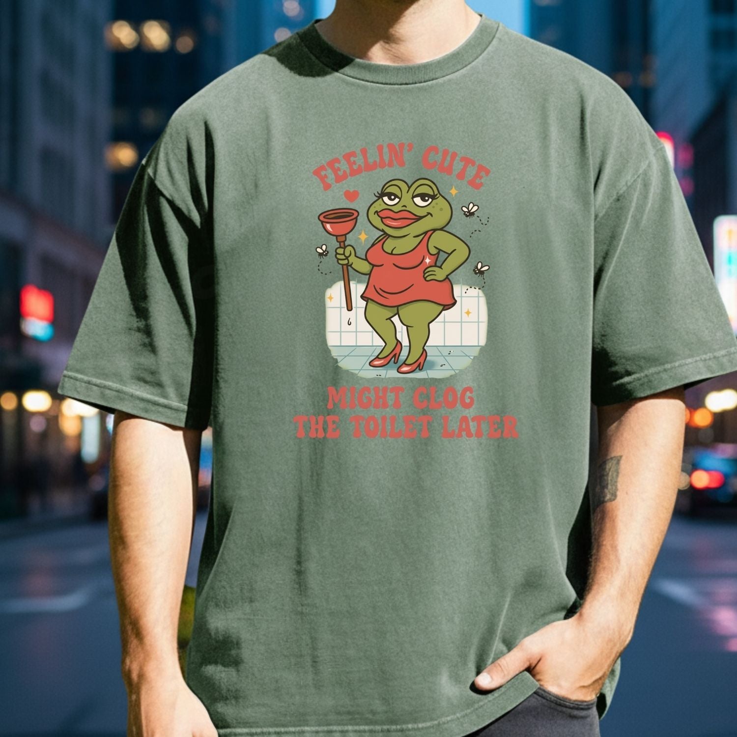Funny Shirt Swap T-Shirt - Feeling Cute Might Clog the Toilet Later - Embarrassing Humor Tee