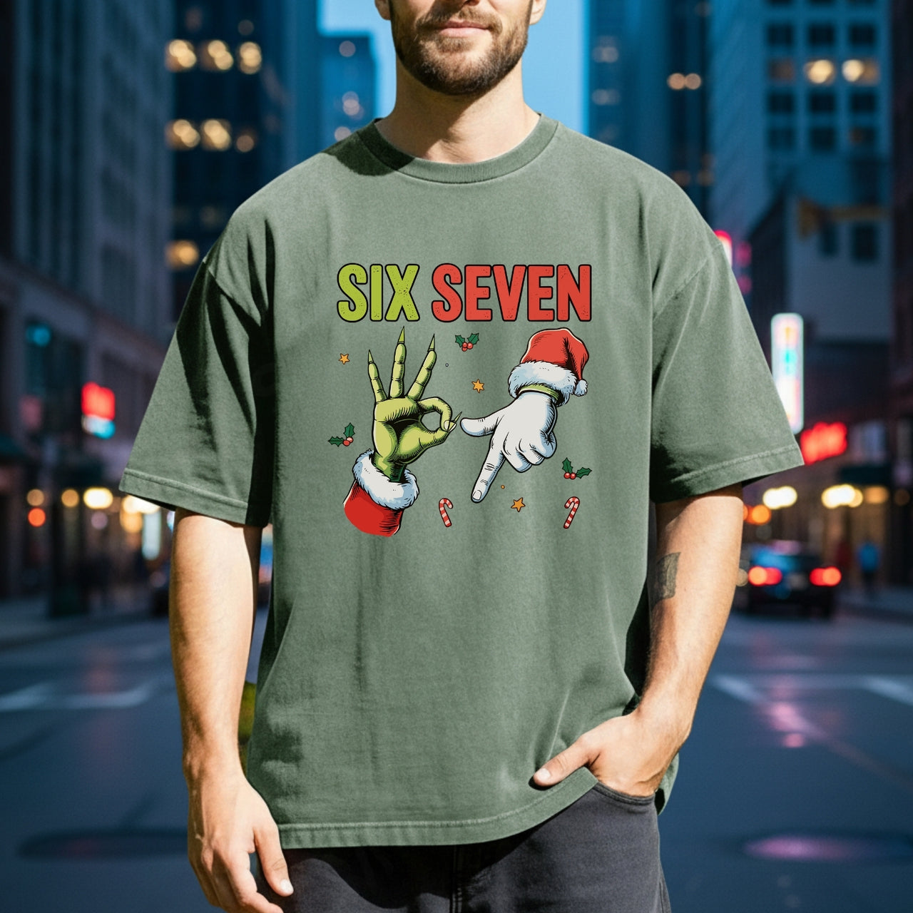 Six Seven Christmas Shirt – Funny Holiday Meme Graphic Tee