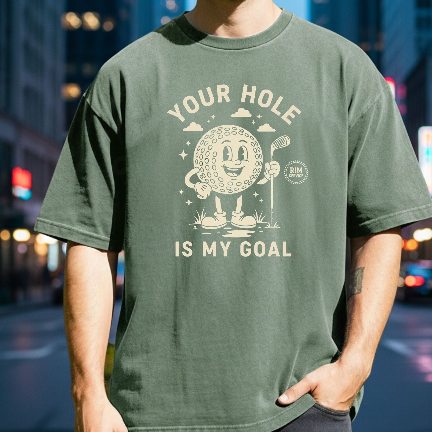 Your Hole is My Goal T-Shirt - Funny Adult Humor Tee - Unhinged Golf Graphic Shirt