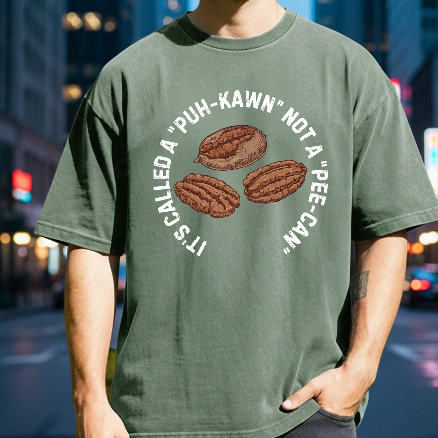 Puh-Kawn Not Pee-Can Shirt - Funny Pecan Pun T-Shirt - Sarcastic Southern Humor Tee