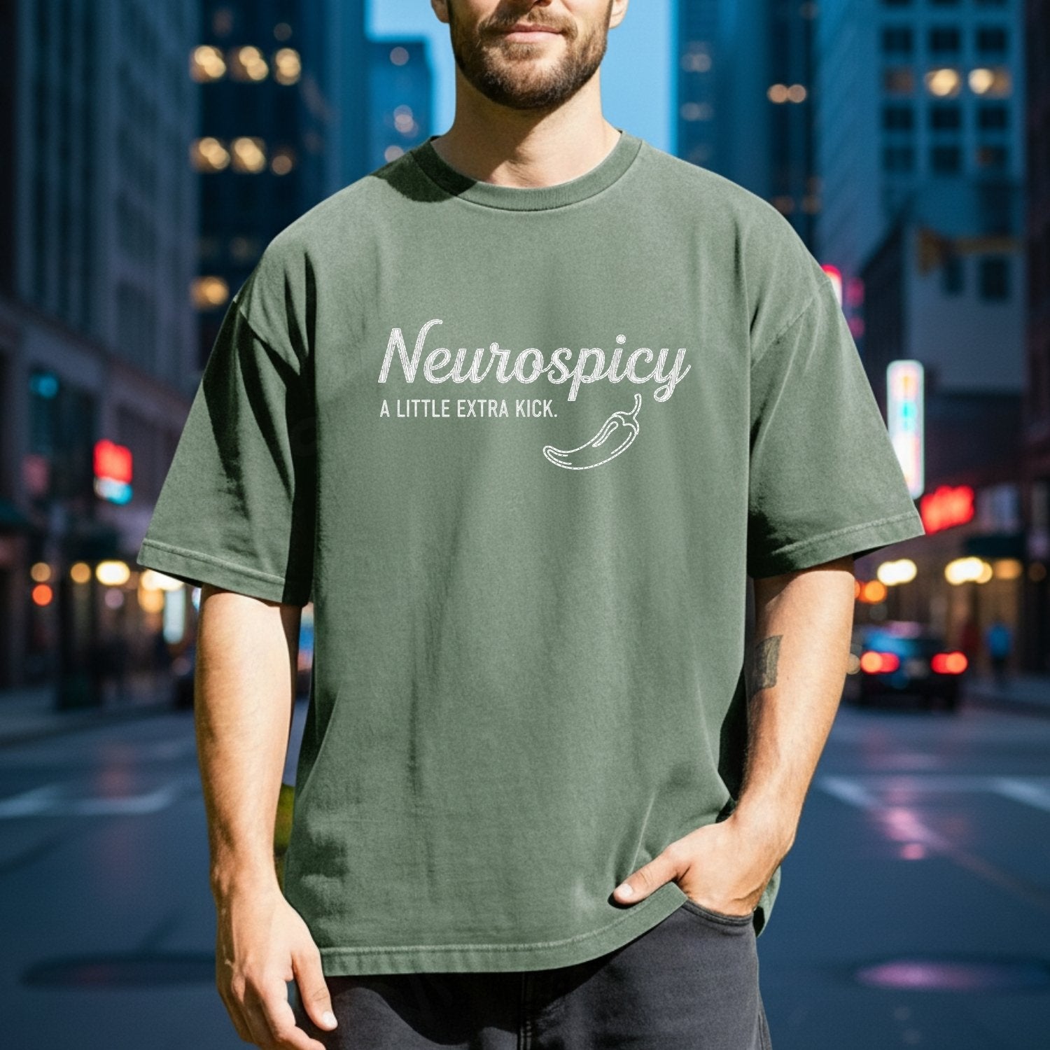 Neurospicy Shirt – Funny A Little Extra Kick Graphic Tee