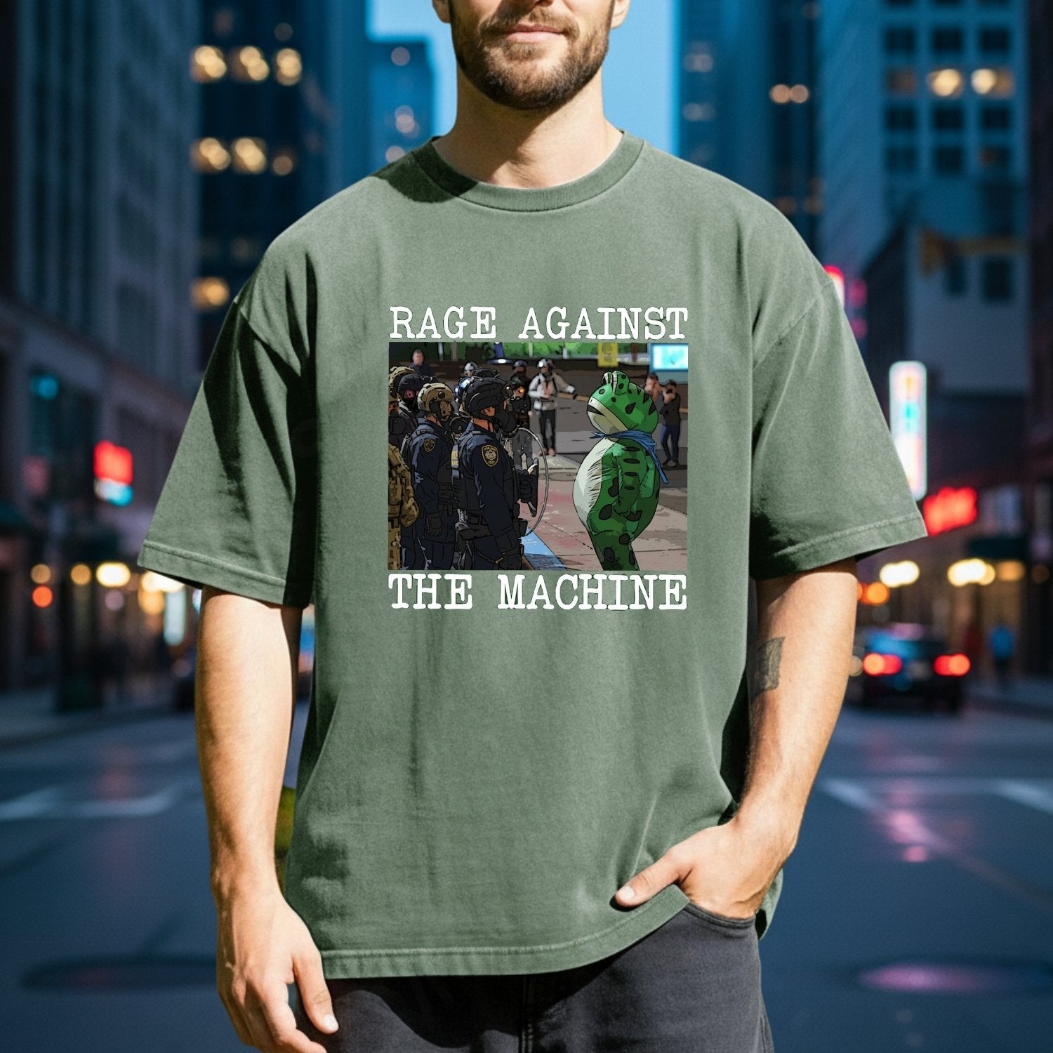 Portland Frog Protest Shirt – Vintage Activist-Inspired Graphic Tee