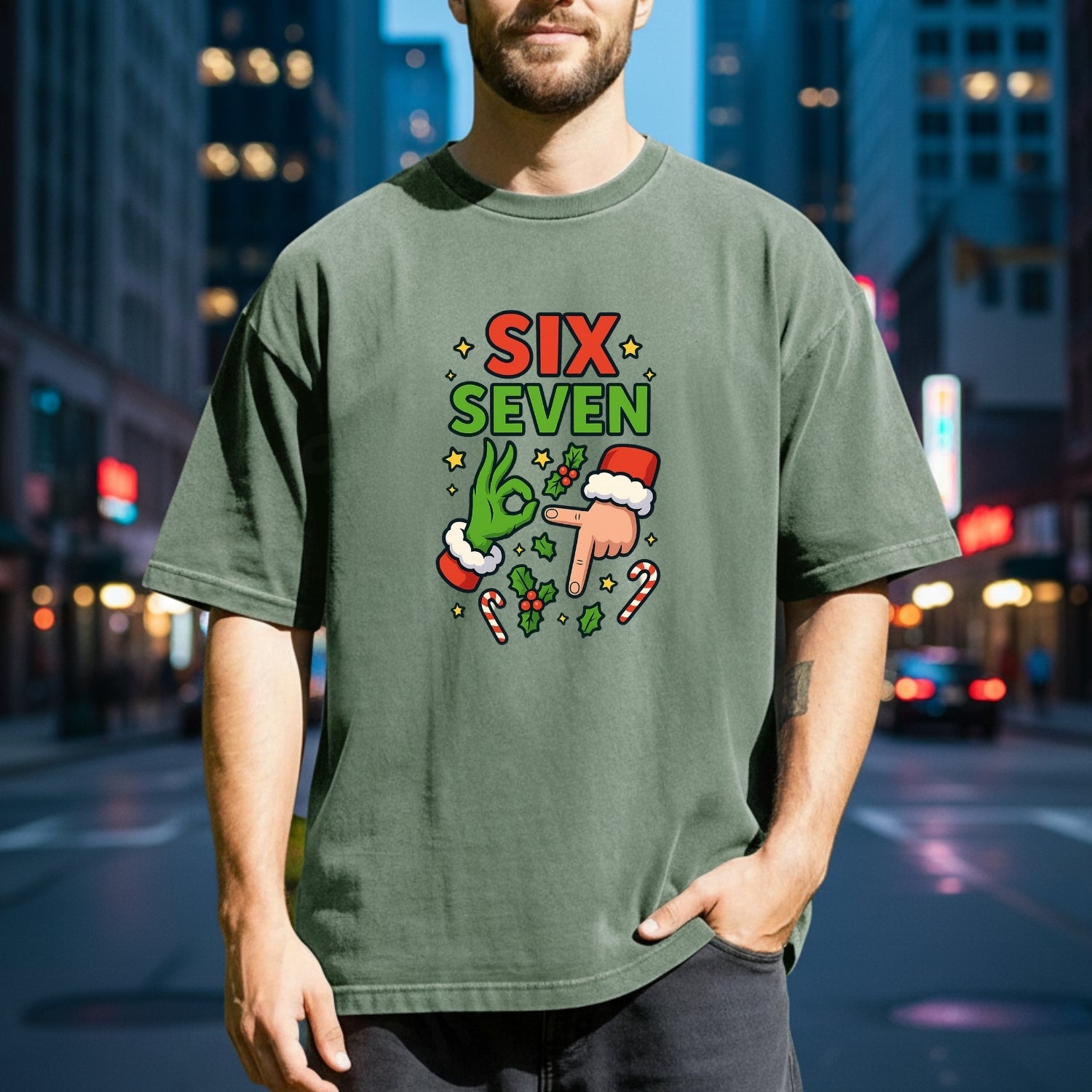 Santa Meme T-Shirt – Six Seven Holiday Humor Graphic Tee