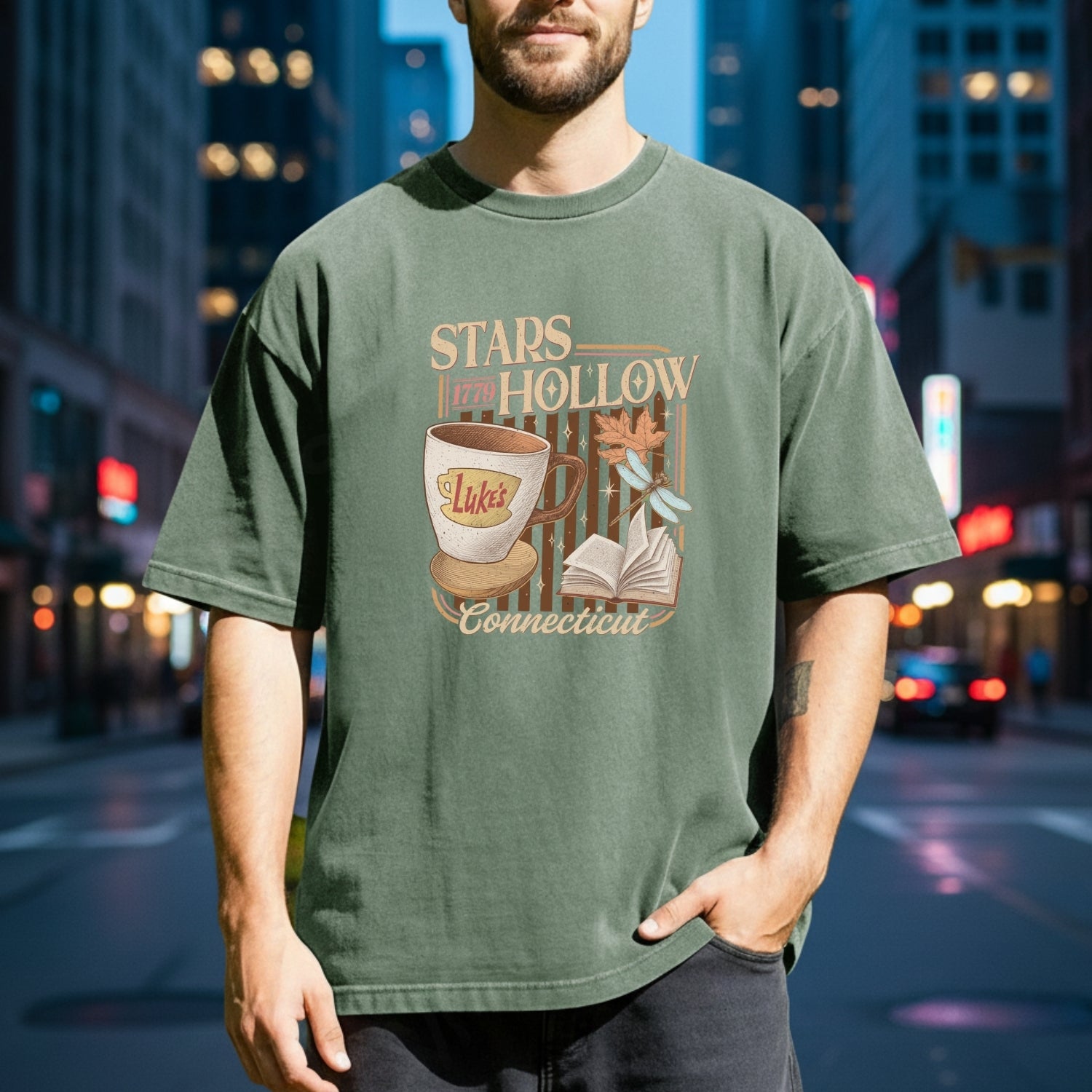 Stars Hollow Coffee Shop T-Shirt – Vintage Connecticut Tee – Retro Small Town Cafe Style