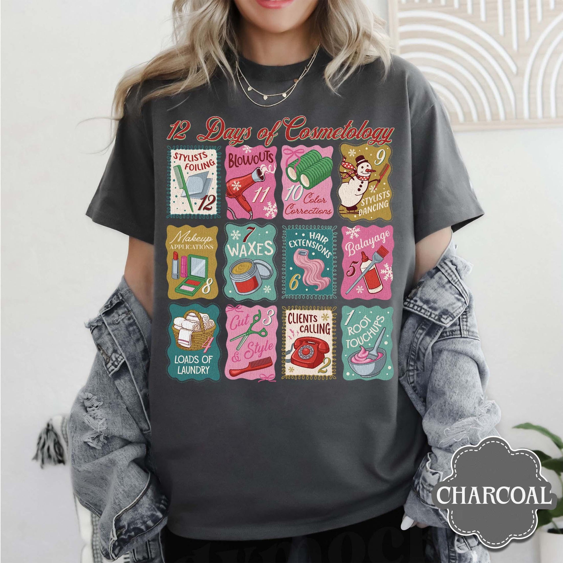 12 Days of Cosmetology Sweatshirt – Hairstylist Christmas Gift