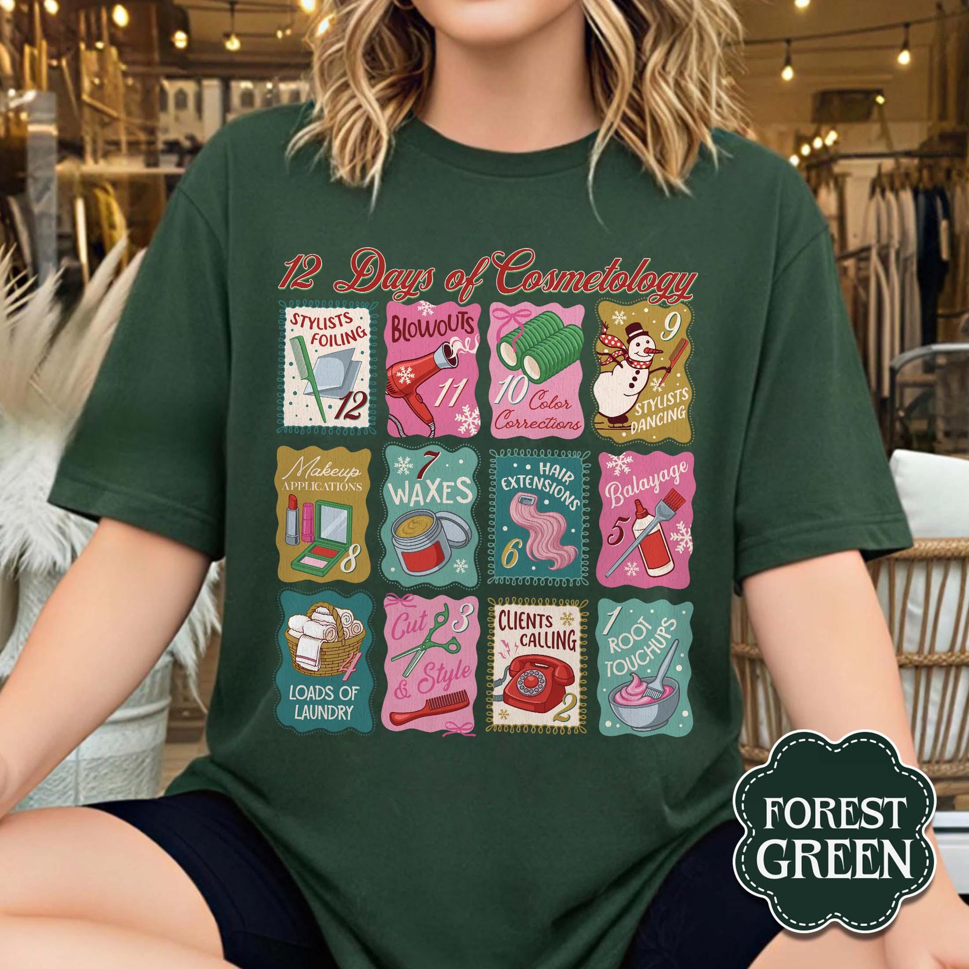 12 Days of Cosmetology Sweatshirt – Hairstylist Christmas Gift