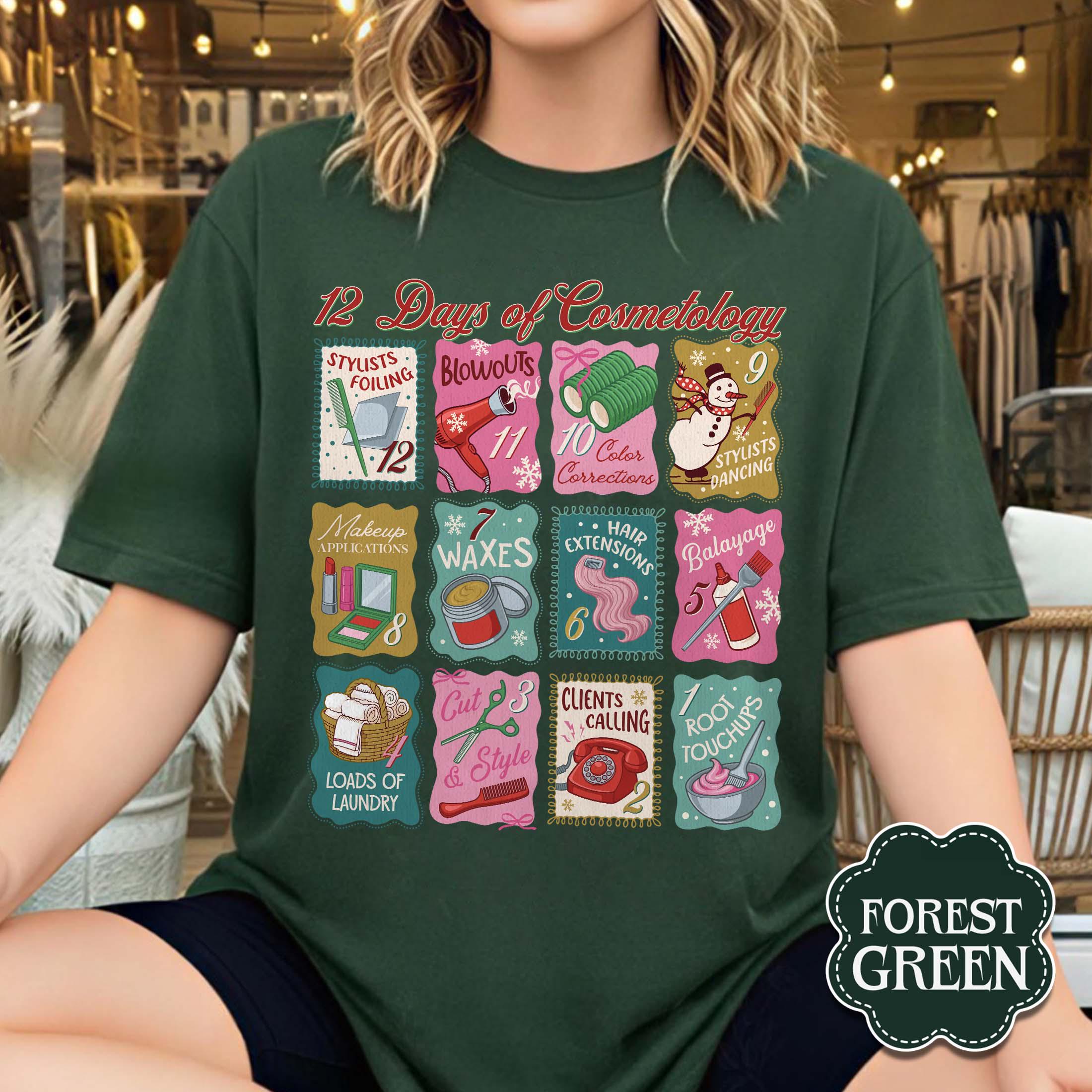 12 Days of Cosmetology Sweatshirt – Hairstylist Christmas Gift