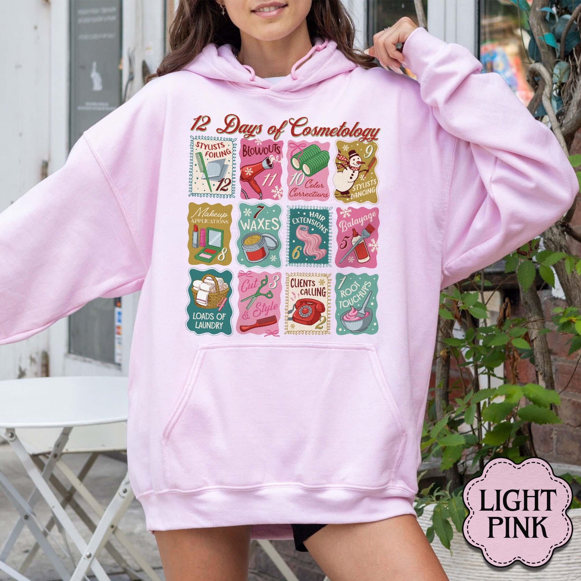 12 Days of Cosmetology Sweatshirt – Hairstylist Christmas Gift