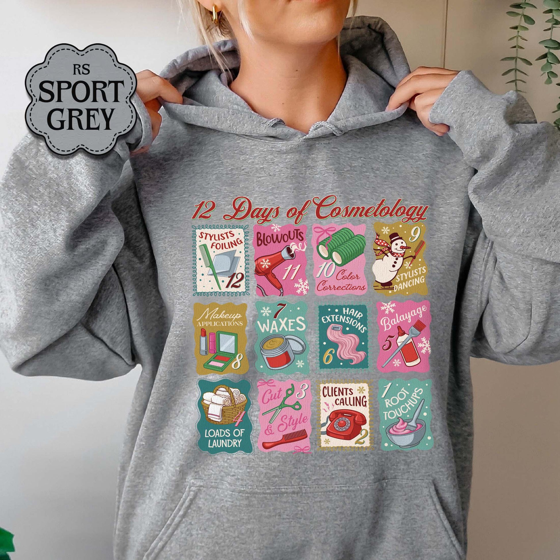12 Days of Cosmetology Sweatshirt – Hairstylist Christmas Gift