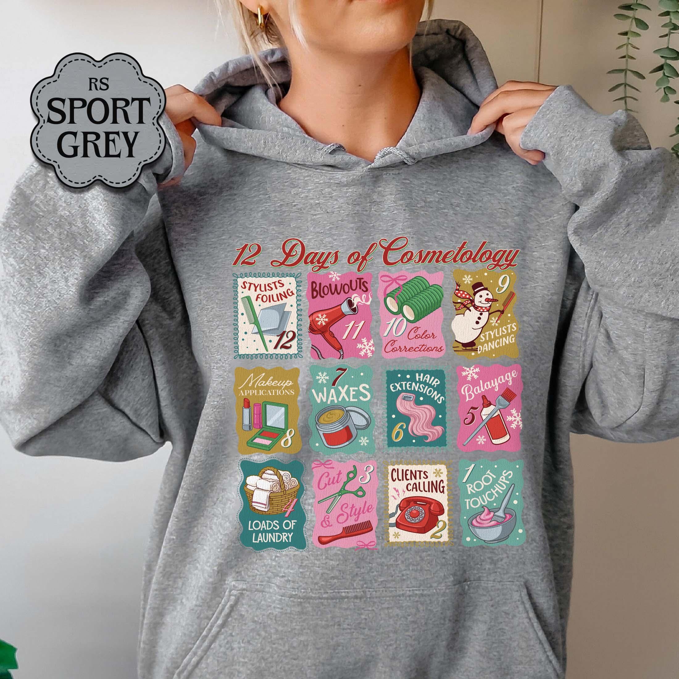 12 Days of Cosmetology Sweatshirt – Hairstylist Christmas Gift