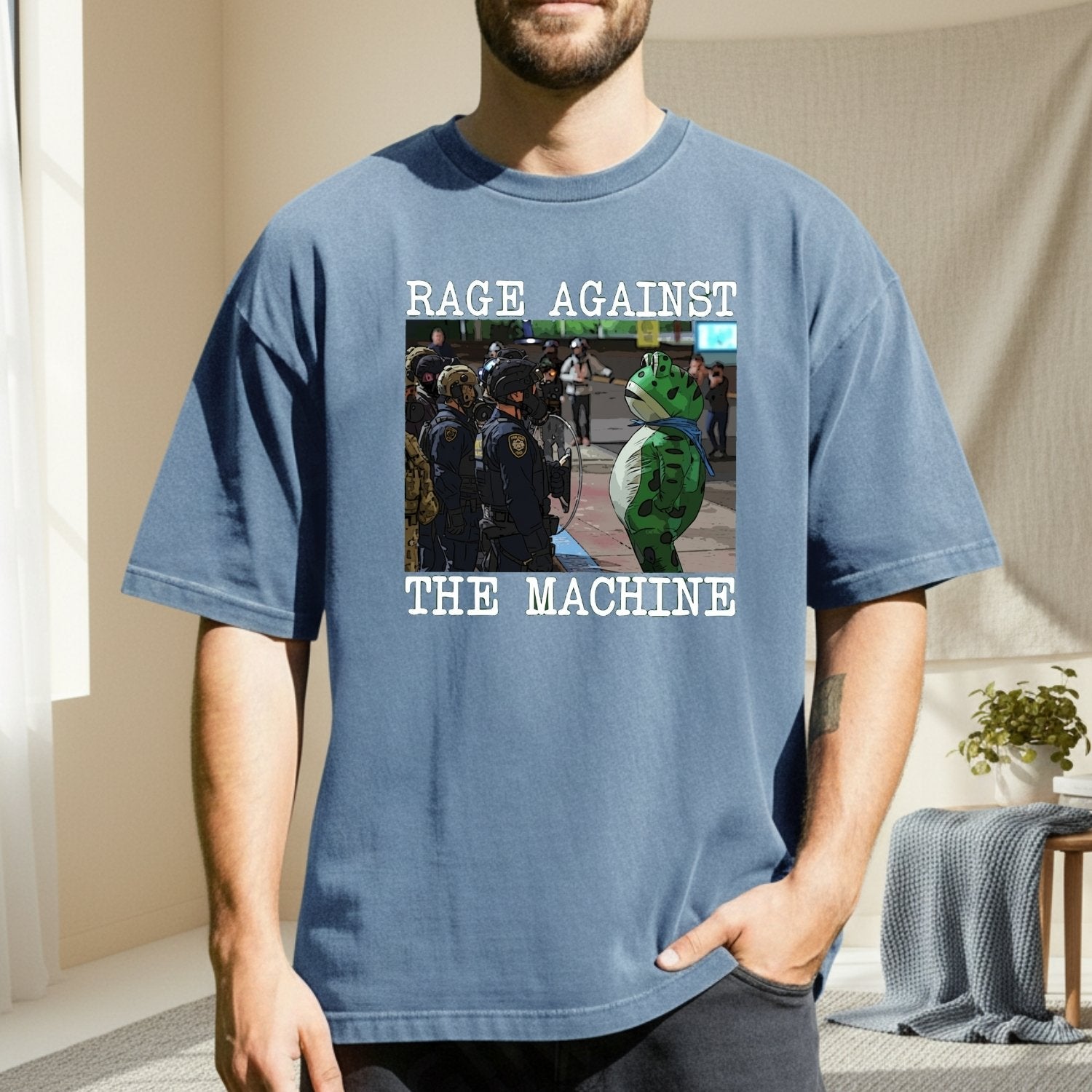 Portland Frog Protest Shirt – Vintage Activist-Inspired Graphic Tee