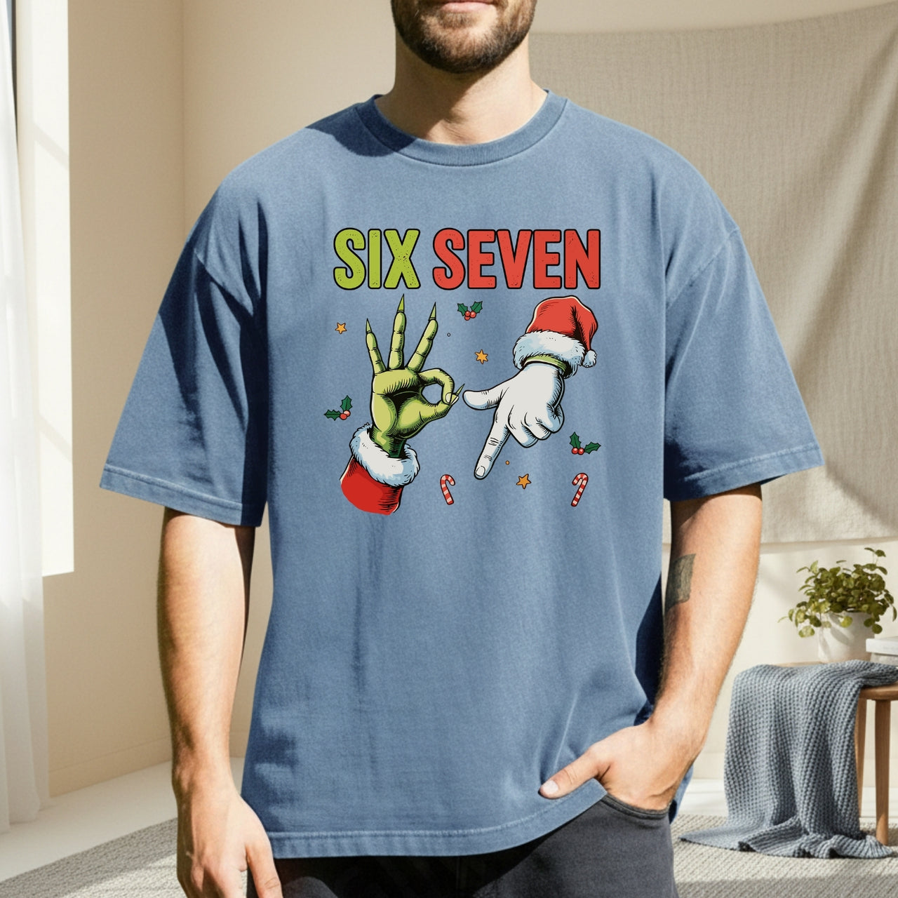 Six Seven Christmas Shirt – Funny Holiday Meme Graphic Tee