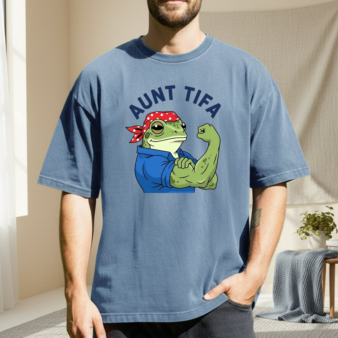 Aunt Tifa Resist Frog T-Shirt – Humorous Graphic Tee for Adults