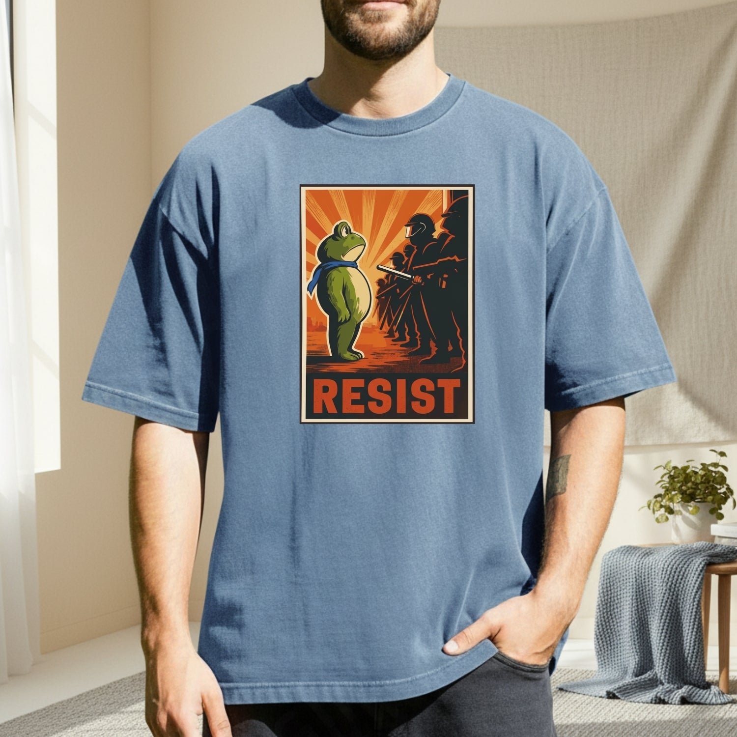 Portland Frog Shirt – Funny Rebel Graphic Tee – No Kings in America Parody Design