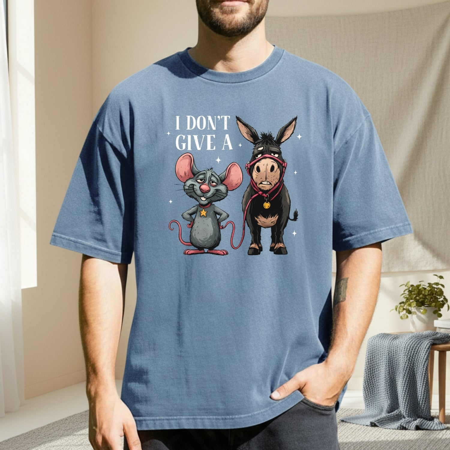 I Don’t Give a Rat’s Tail Shirt – Funny Sarcastic Donkey Tee – Trending Humor Design