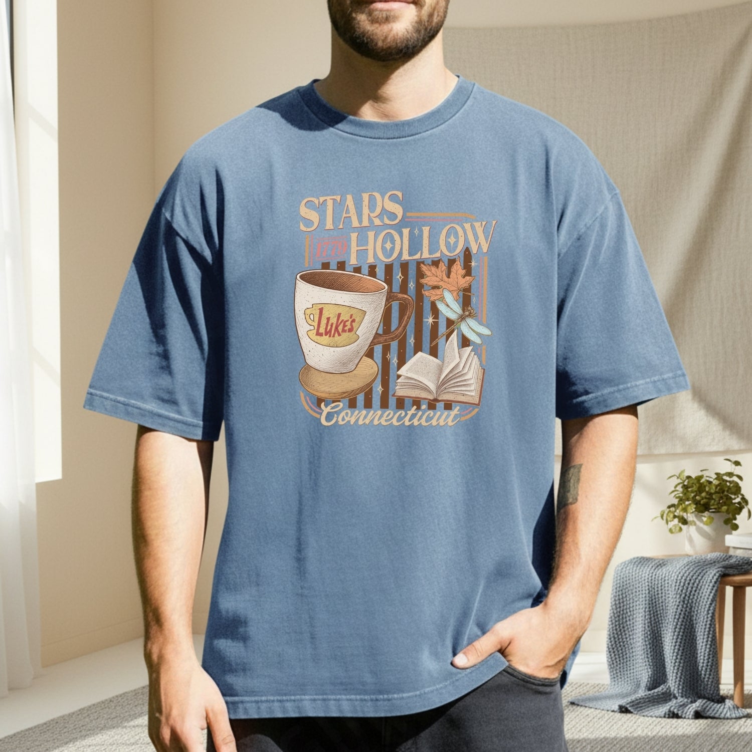 Stars Hollow Coffee Shop T-Shirt – Vintage Connecticut Tee – Retro Small Town Cafe Style