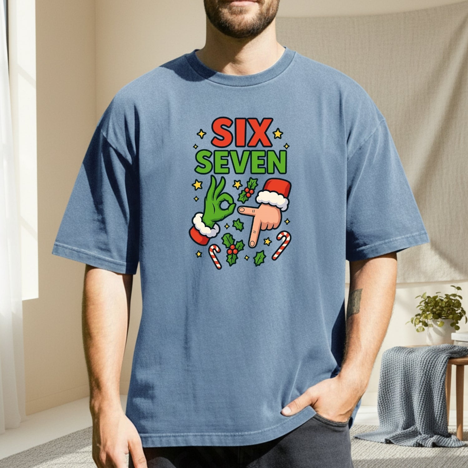 Santa Meme T-Shirt – Six Seven Holiday Humor Graphic Tee