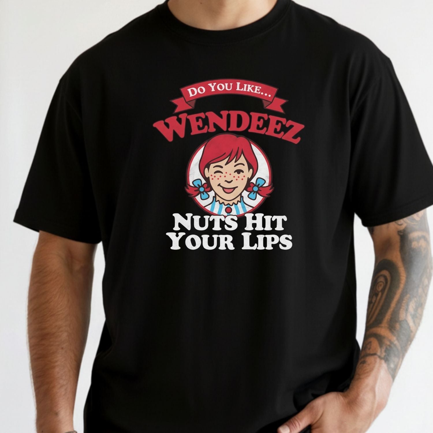 Wendeez Nuts Hit Your Lips Funny Retro Meme Shirt – Cheeky Humor Tee, Embarrassing Joke Gift for Adults