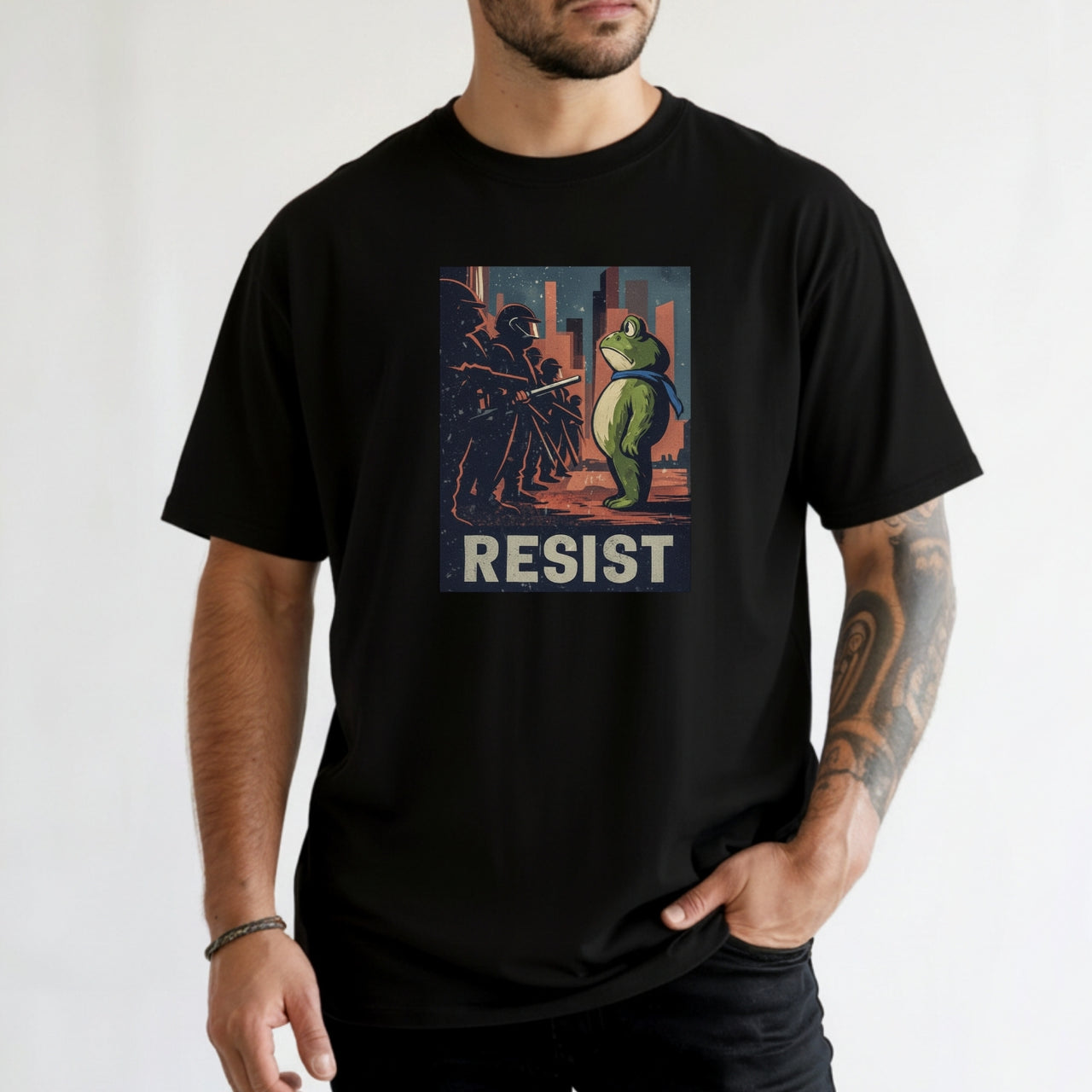 Resist Portland Frog Shirt – Funny Rebel Graphic Tee – No Kings Freedom Design