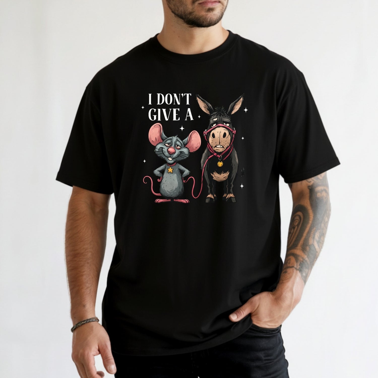 I Don’t Give a Rat’s Tail Shirt – Funny Sarcastic Donkey Tee – Trending Humor Design