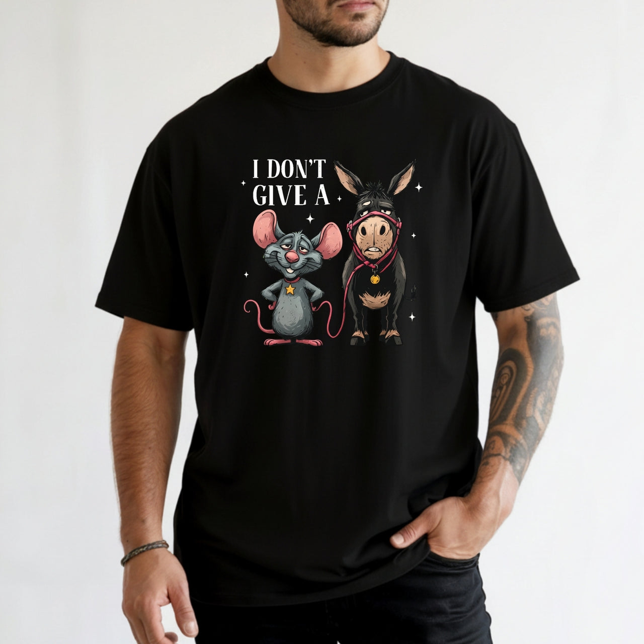 I Don’t Give a Rat’s Tail Shirt – Funny Sarcastic Donkey Tee – Trending Humor Design