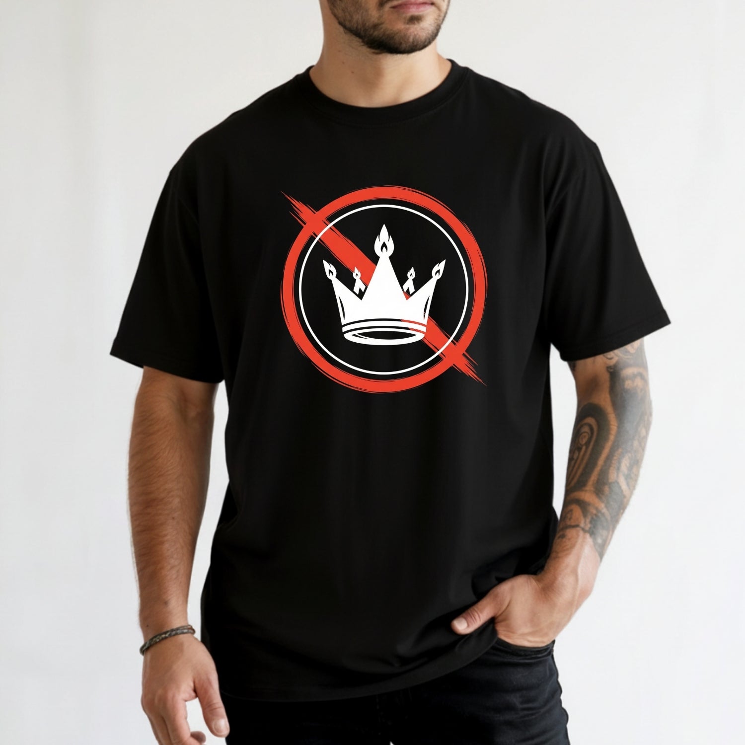 No Kings Statement T-Shirt – No Crown Symbol Shirt – Freedom & Equality Graphic Top