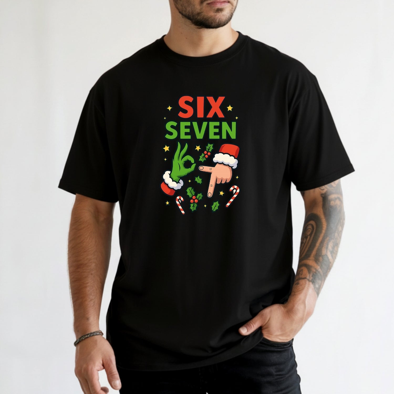 Santa Meme T-Shirt – Six Seven Holiday Humor Graphic Tee