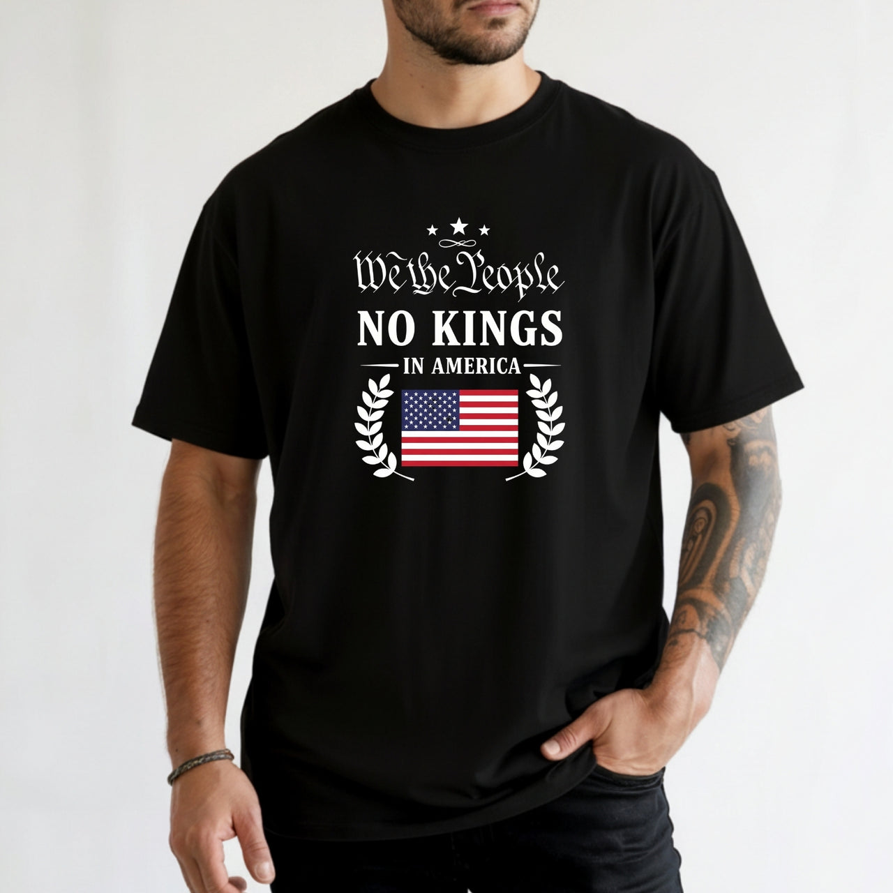 No Kings in America Tee – Liberty & Democracy Statement T-Shirt
