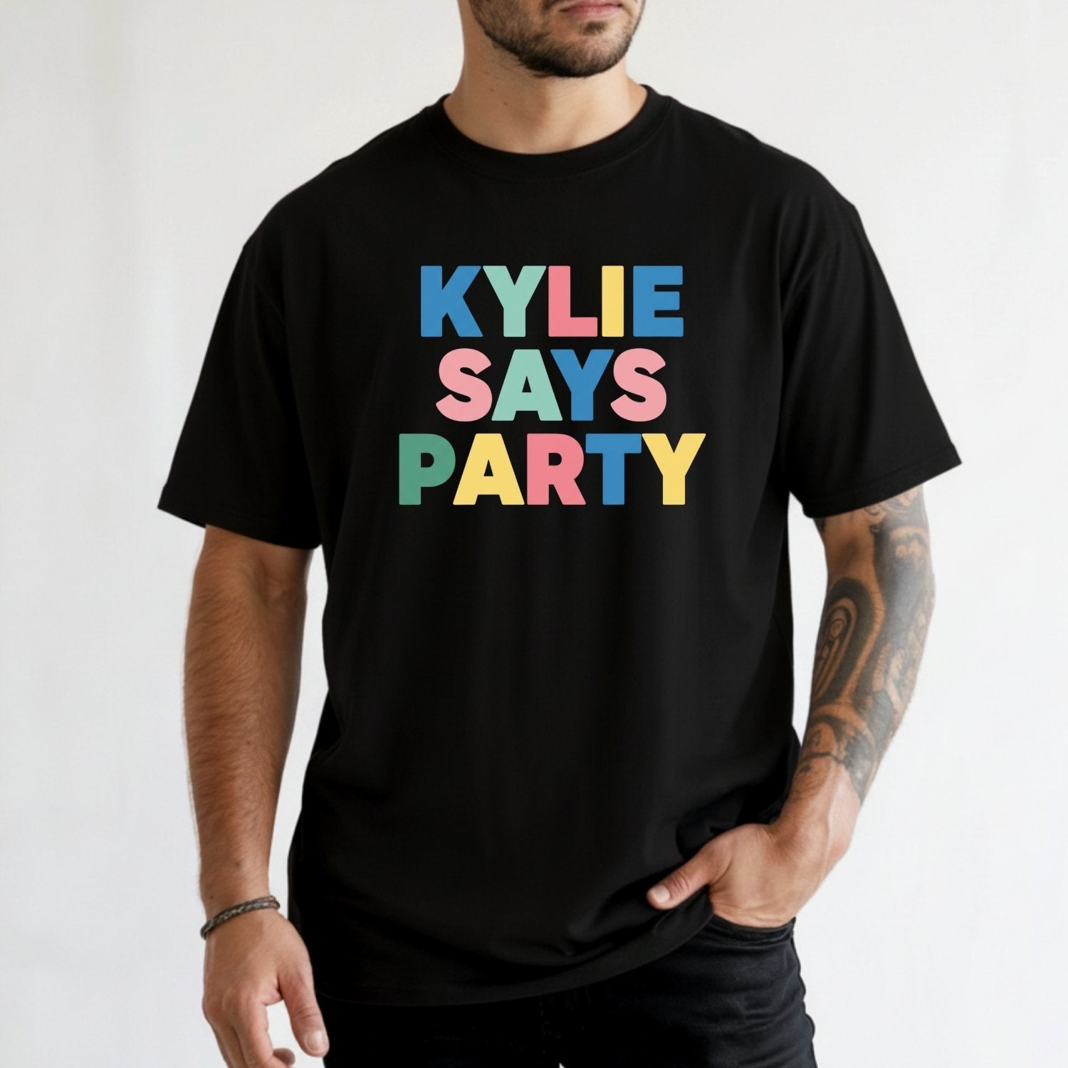 Kylie Says Party Shirt – Retro Disco Pop-Inspired Graphic Tee